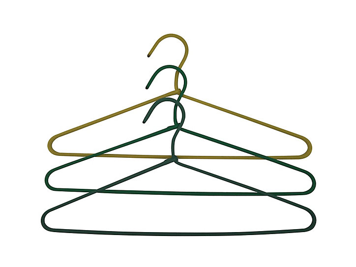Lot de 3 cintres Alas L. 44,5 cm dégradé de vert