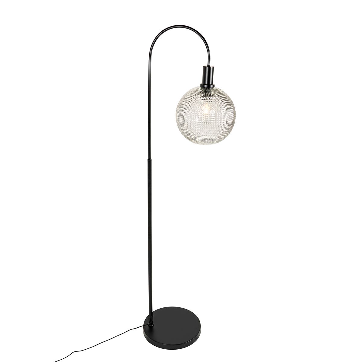 Design vloerlamp zwart met smoke glas - Chico