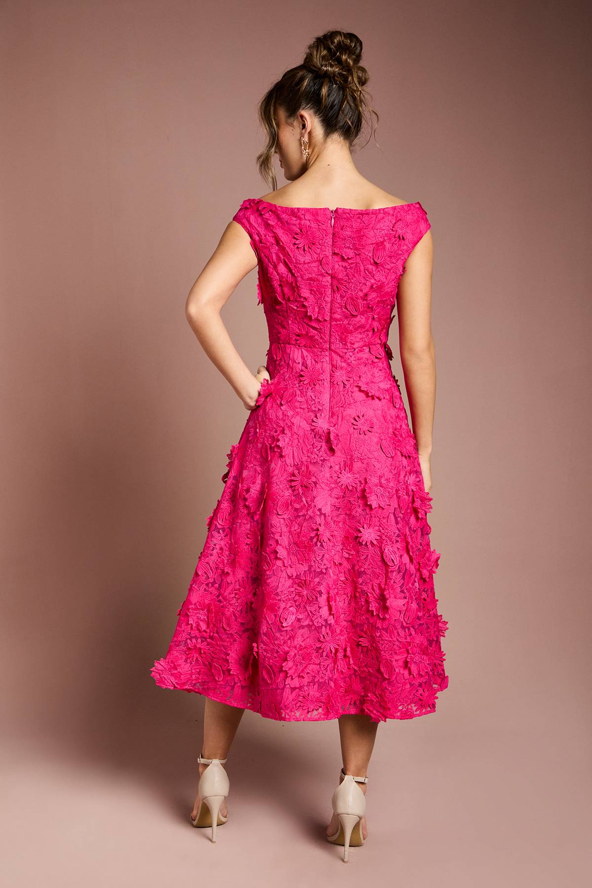 Coast Robe Midi Bardot à Fleurs 3D