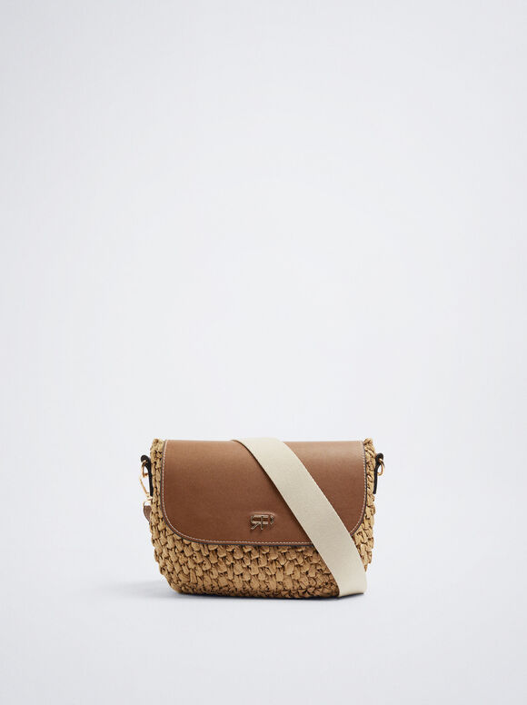 Bolso Bandolera De Paja - Camelo