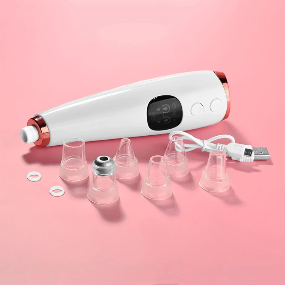Blackhead Remover Elektrischer USB Gesichtsreiniger / Pflegepeeler / Mitesserentferner mit 3 Modis - Weiss