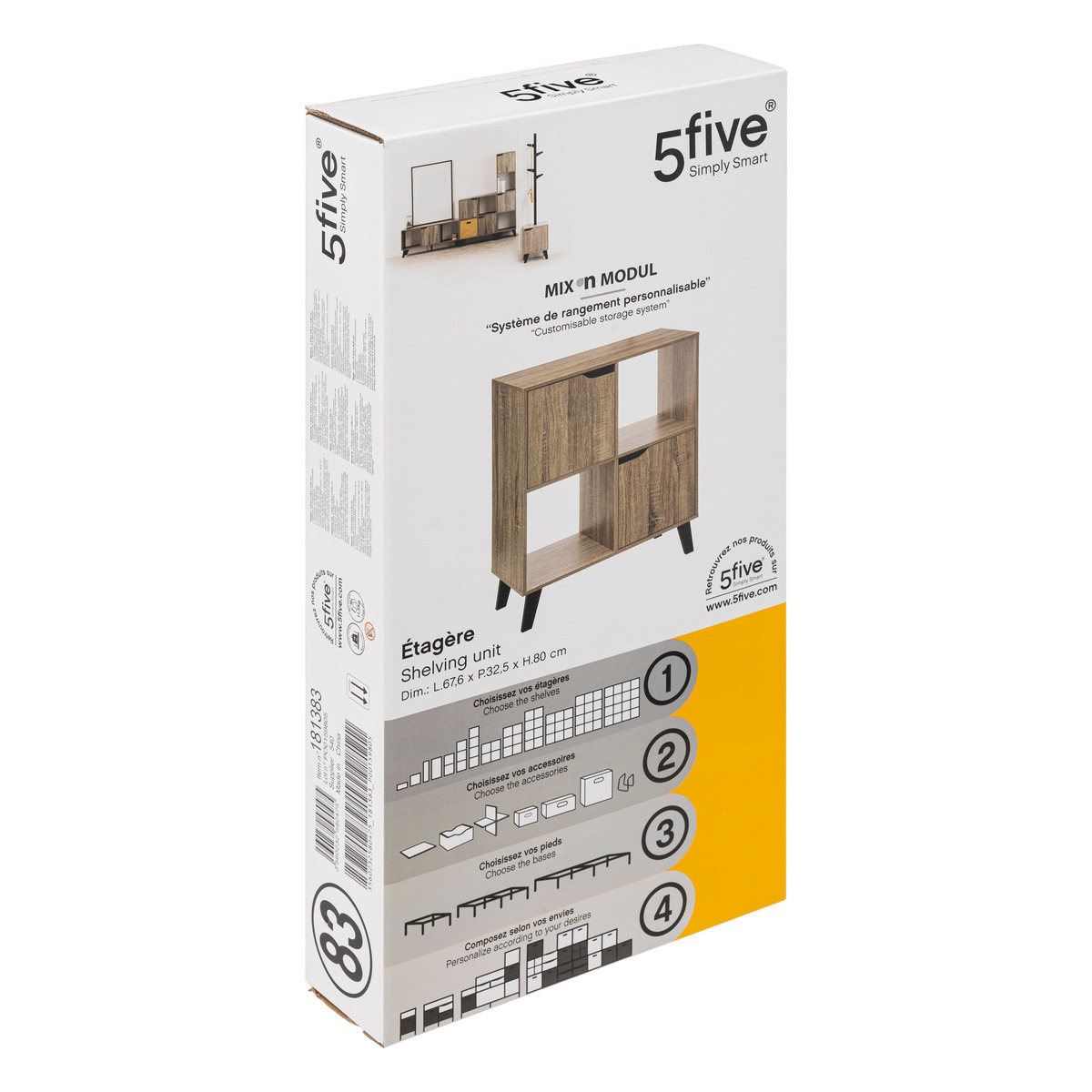 Étagère 4 cases porte ceda - five