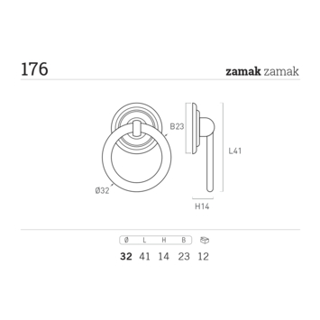 Meubelgreep ring Isa 32MM metaal zwart