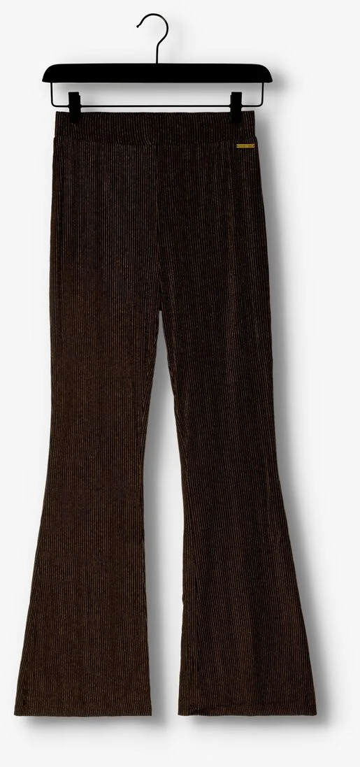 COLOURFUL REBEL zwarte colourful rebel flared broek jolie metallic stripe flare pants