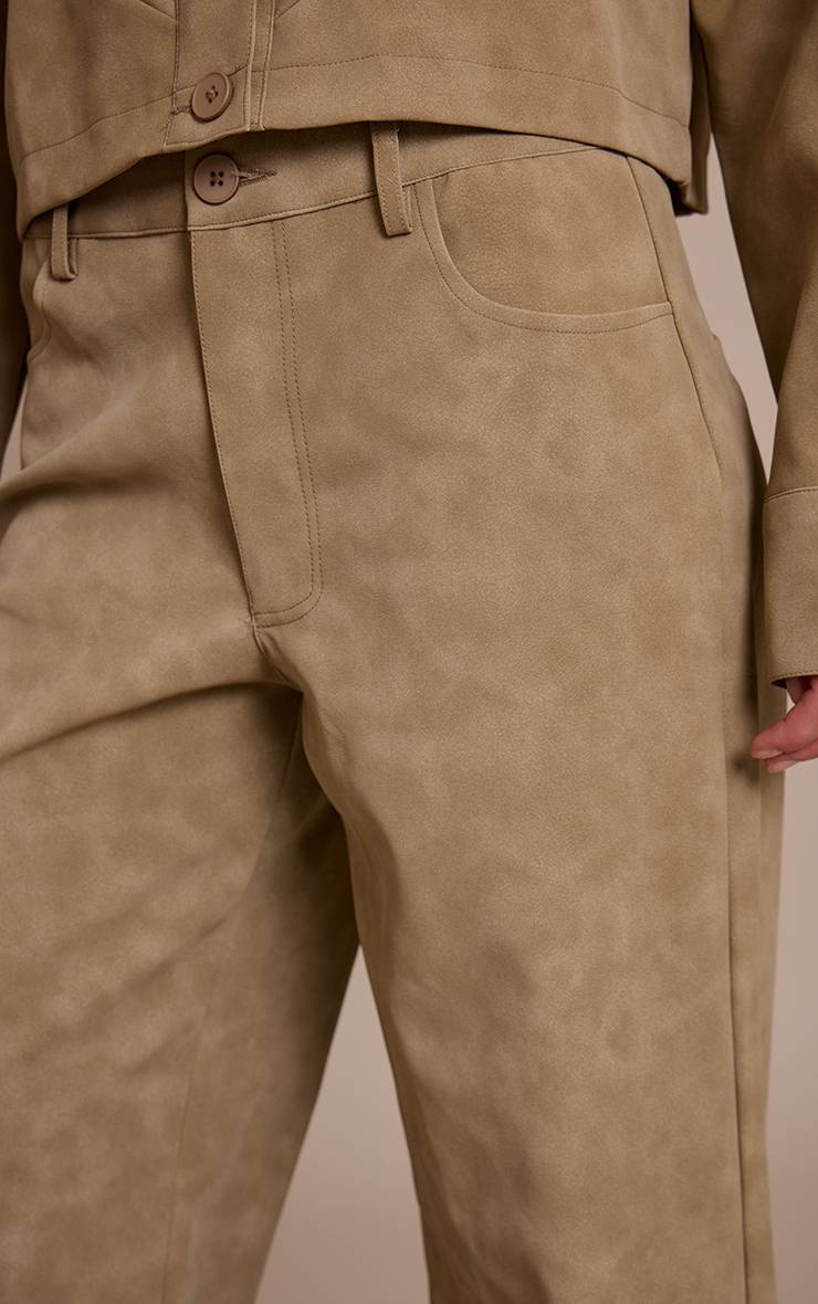 Gris Pierre Pantalon Large En Synthétiquecuir Délavé Ensemble Coordonné
