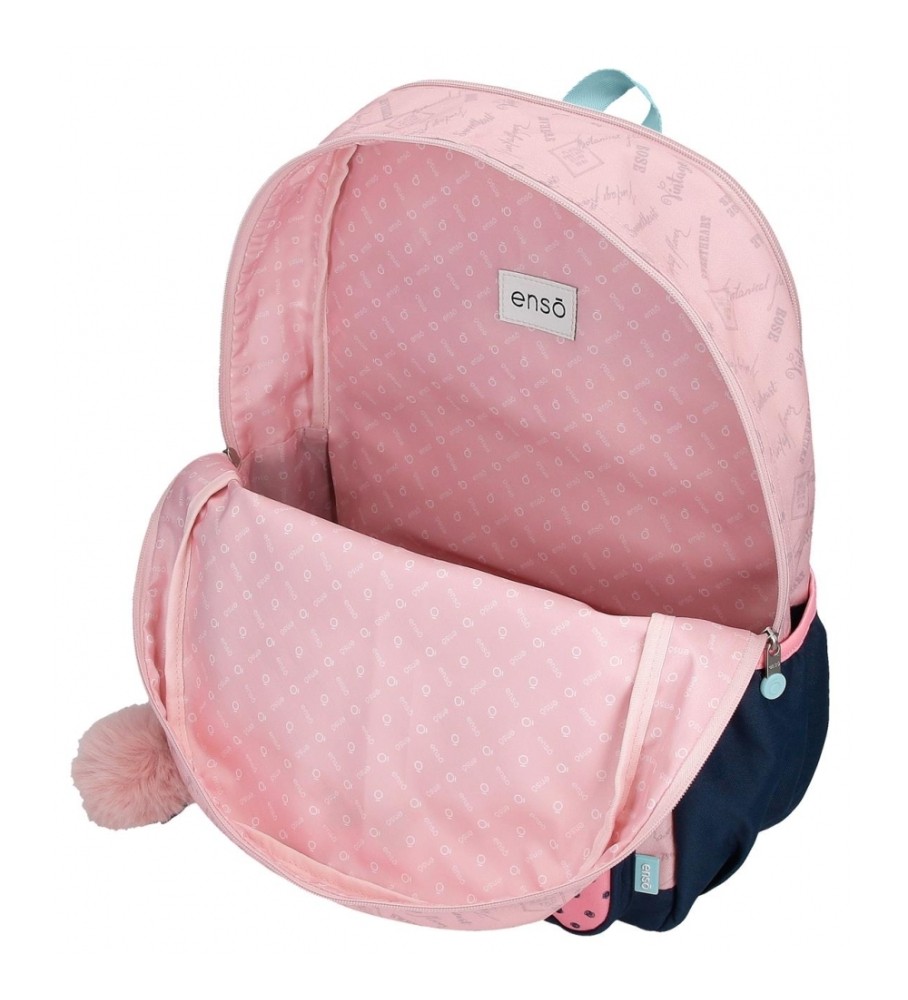 Enso Mochila porta ordenador Bonjour dos compartimentos rosa