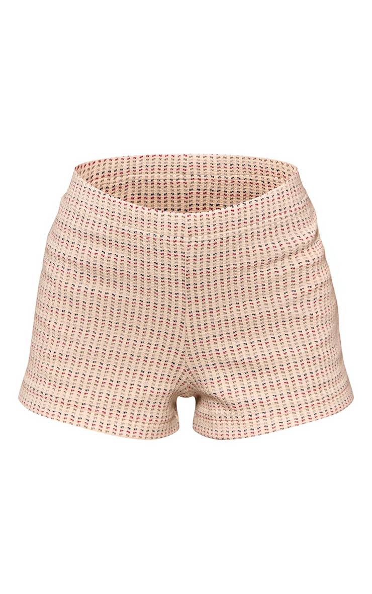 Rose Ensemble Coordonné Short Hotpant En Tissu Multi-texturé