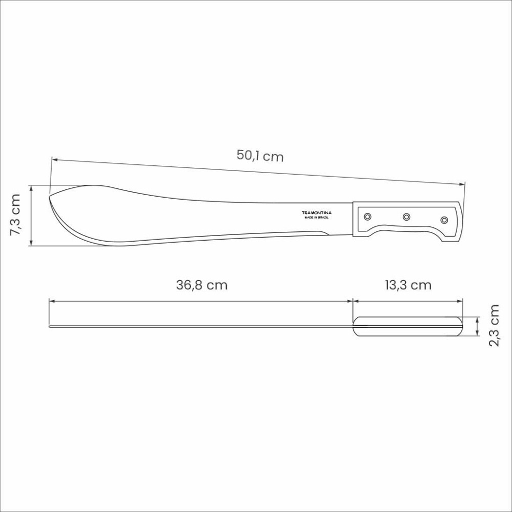 Machette en acier carbone et bois lame 36 cm
