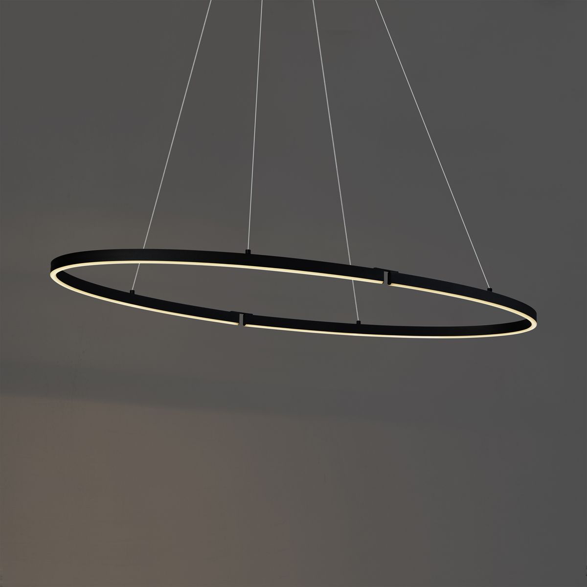 Design hanglamp zwart ovaal 120cm incl. LED 3-staps dimbaar - Ovallo