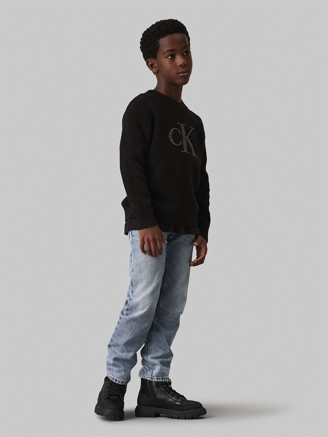 Calvin Klein TOWELLING CK STITCH SWEATER Ck black