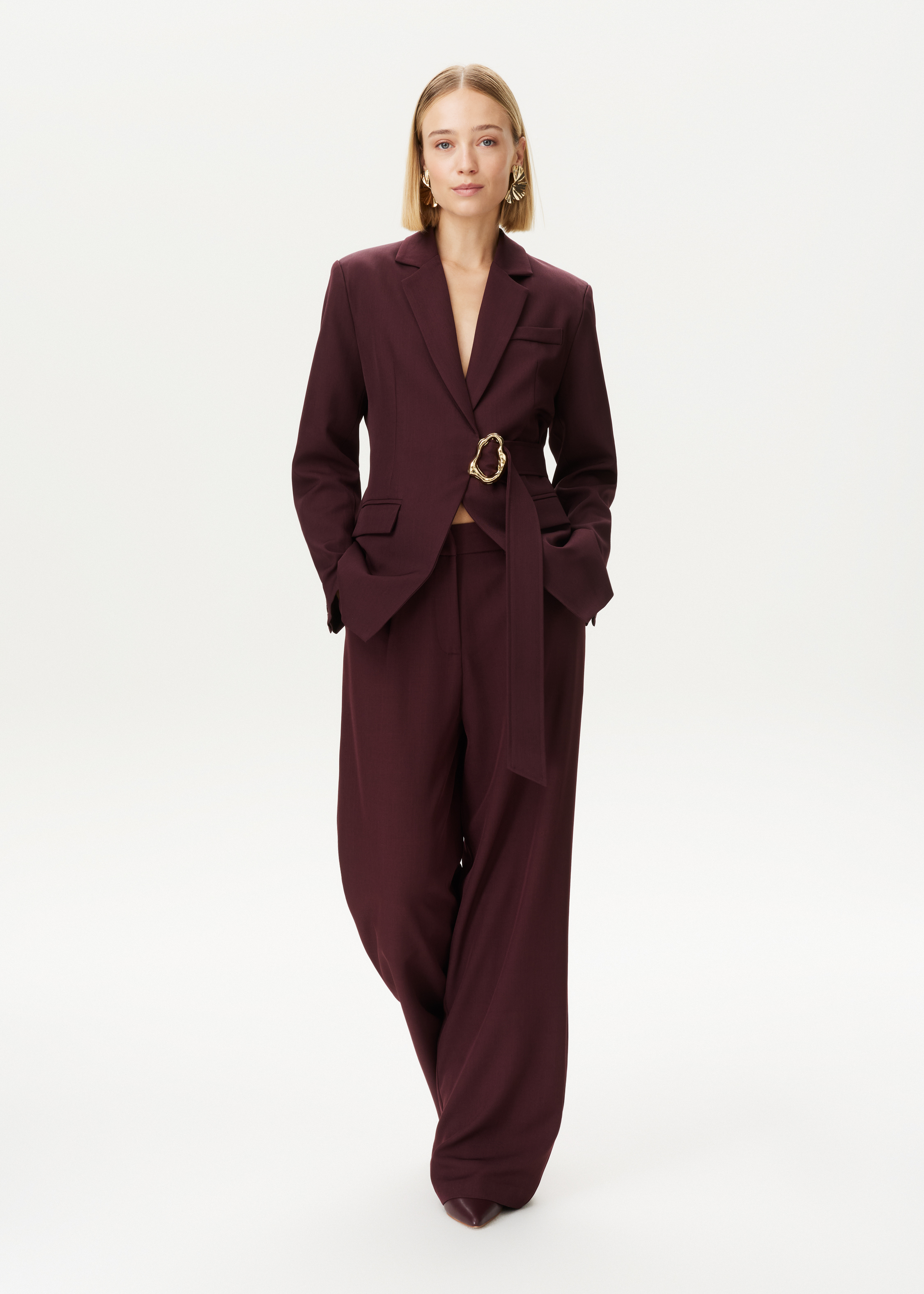 Blazer met asymmetrische gesp