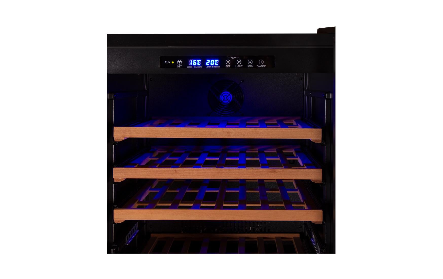 Weinklimaschrank Bodega BWS188 Schwarz, Rechts<br>Freistehender Weinschrank