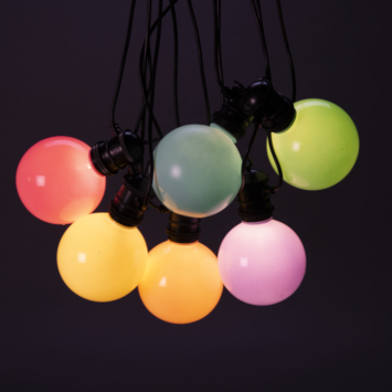 Konstsmide feestverlichting lichtsnoer 10 LED lampen pastel 5 m