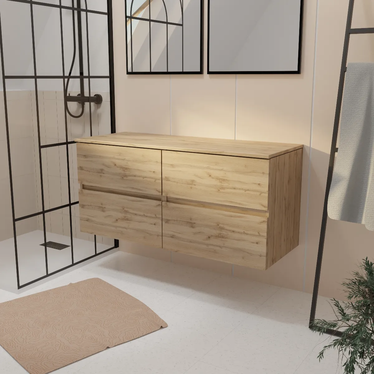 Aurlane Meuble de salle de bain TIMBER 120 cm