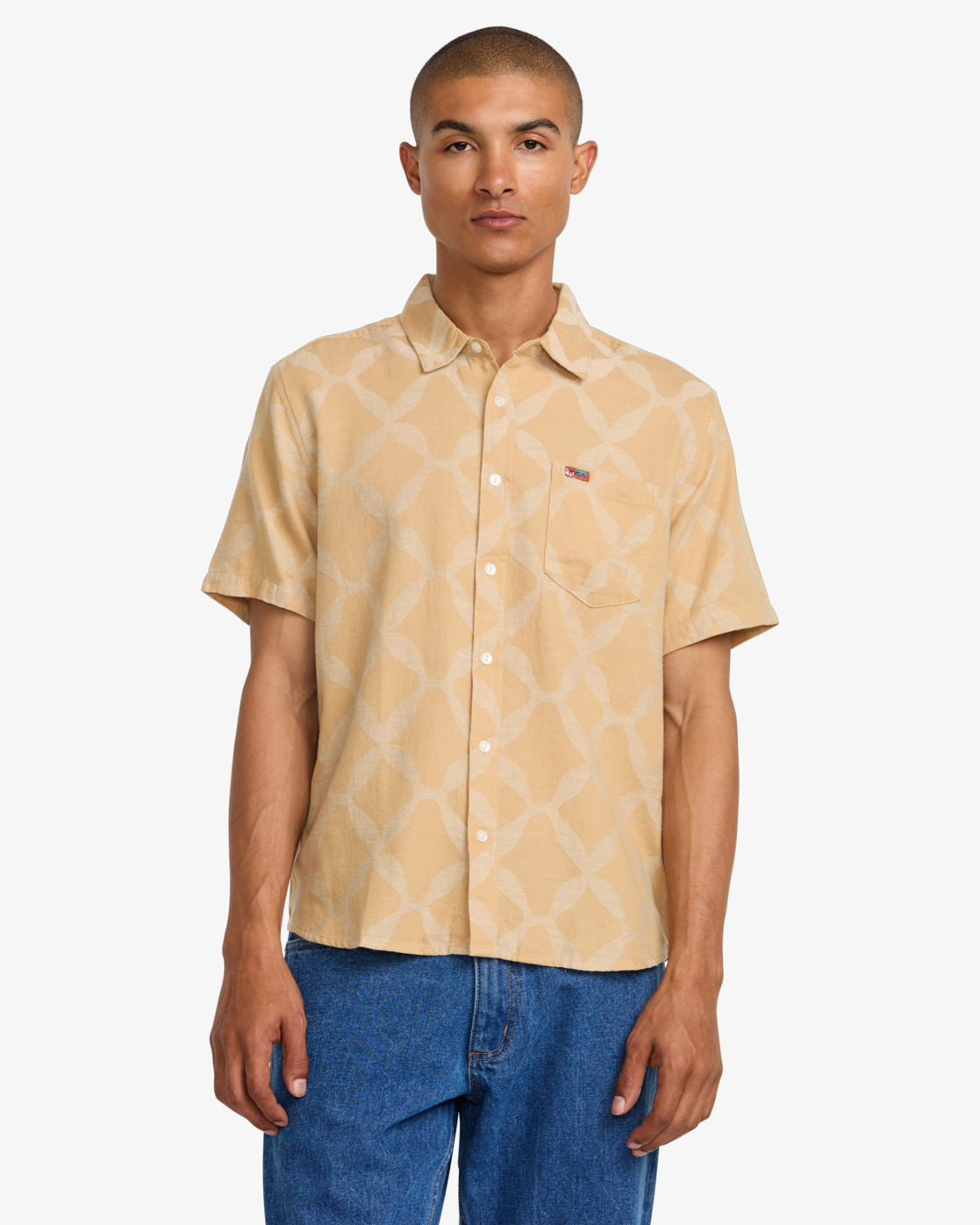 Rvca LA Ornament Woven SS Ochre