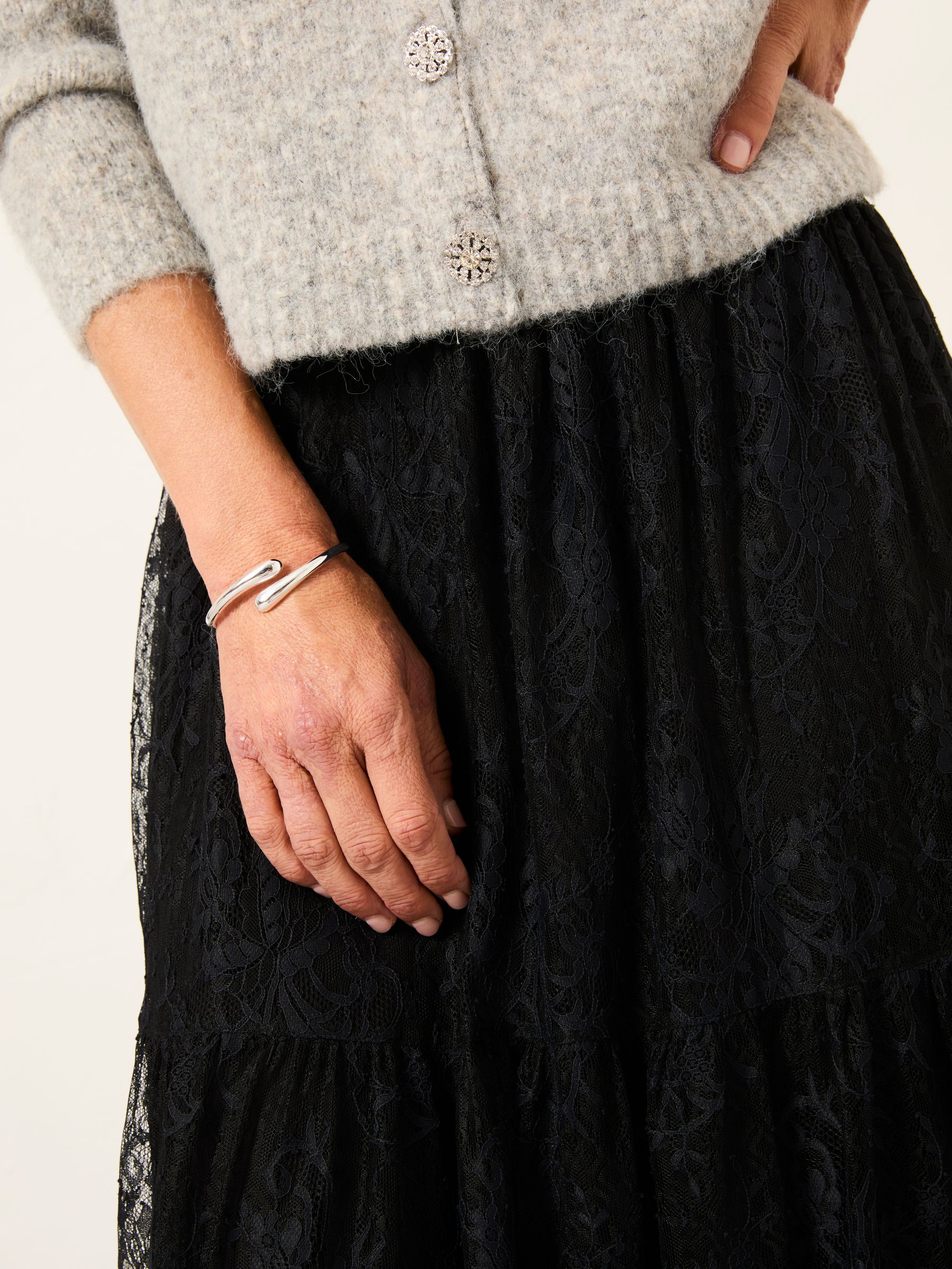 FatFace Lace Midi Skirt