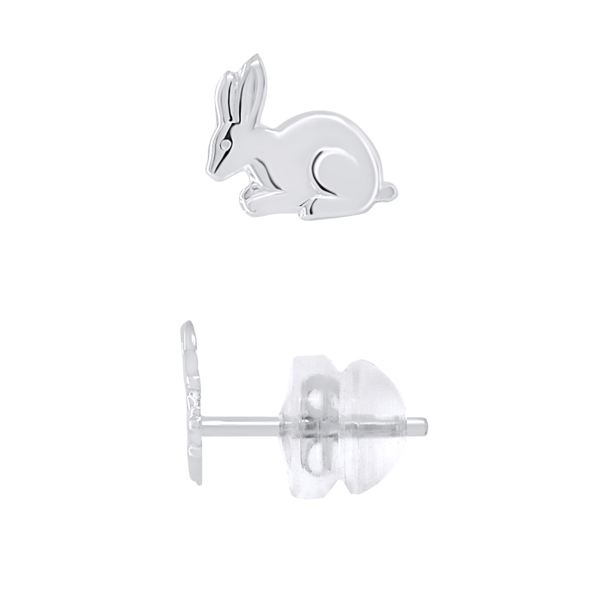 Boucles d'Oreilles LAPIN - Or Blanc