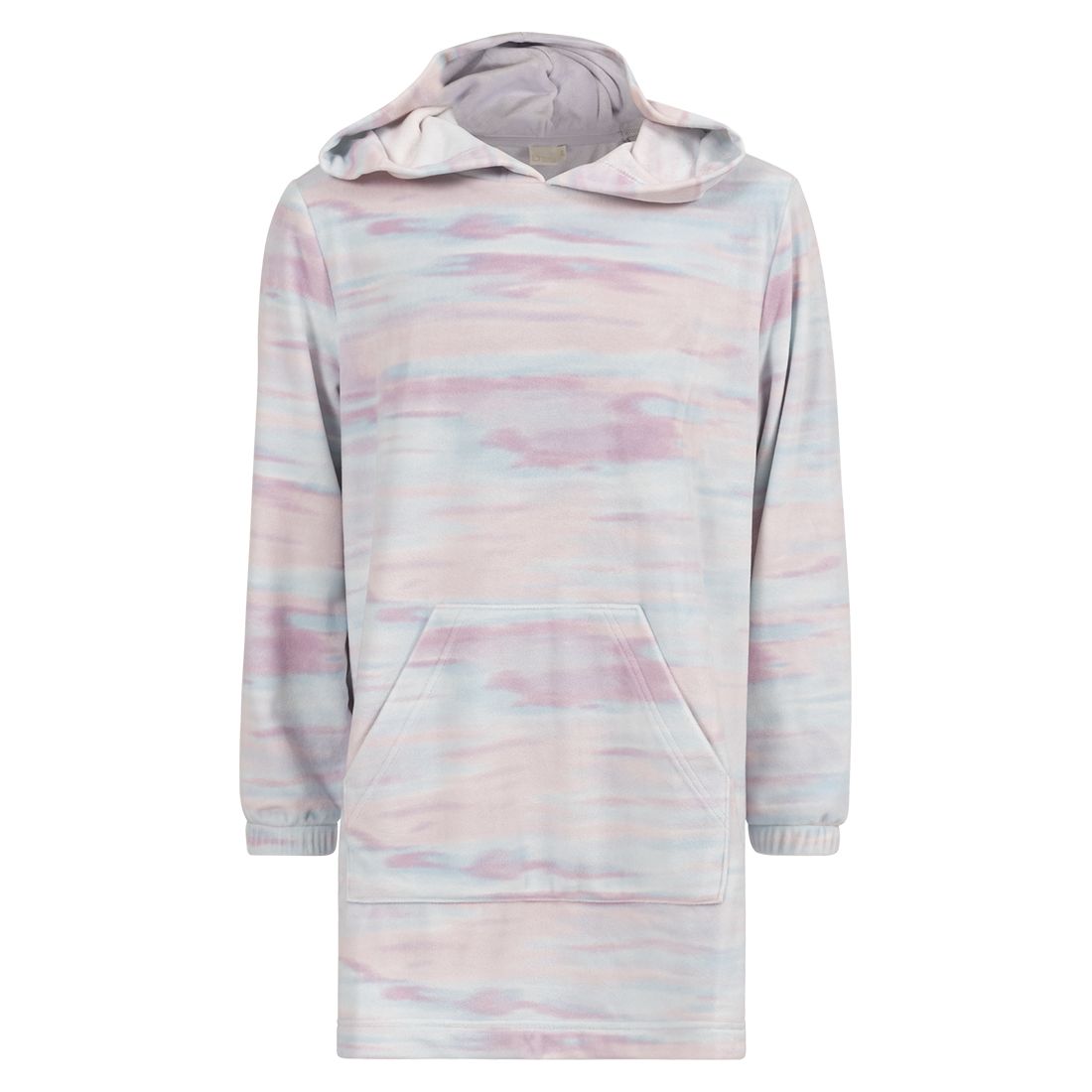Lang hettegenser i fleece Rainbow
