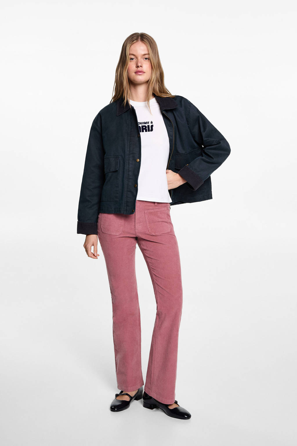 MANGO TEEN broek donkerroze