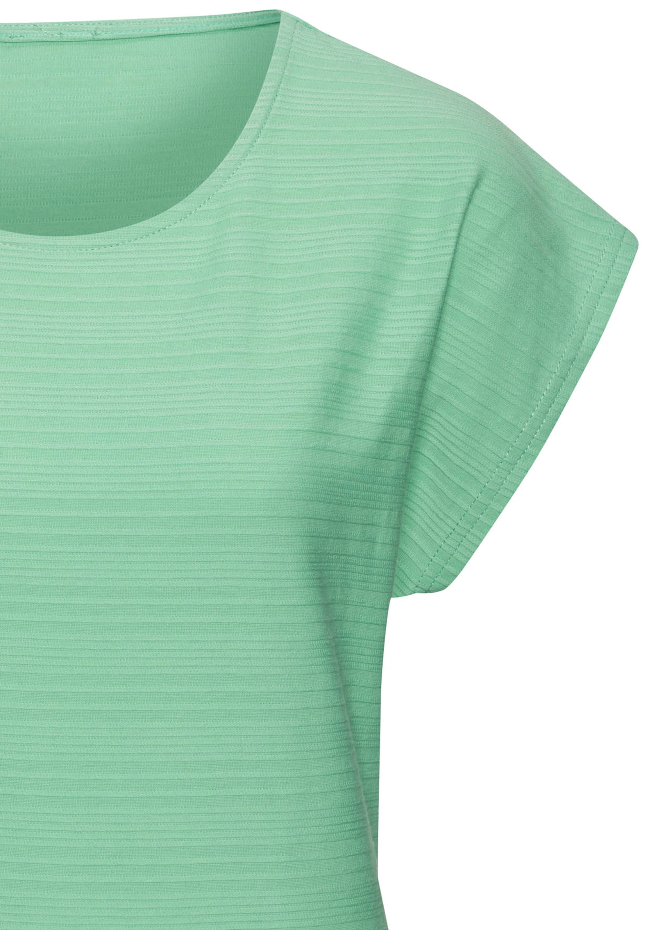 Vivance T-Shirt »mit modischer Streifenstruktur«, aus weicher Baumwoll-Qualität