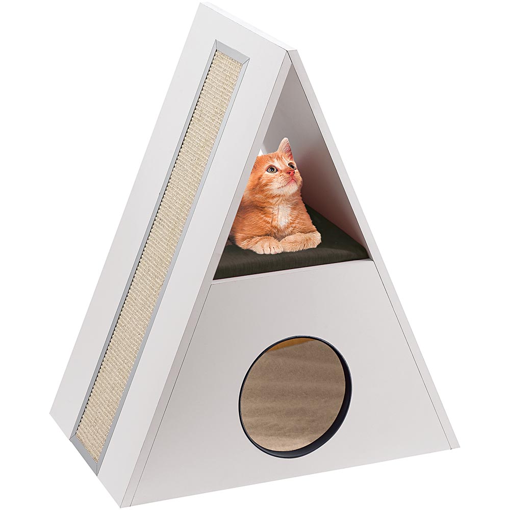 Meuble en bois chats chat stable robuste maisonnette bois à griffer ferplast merlin
