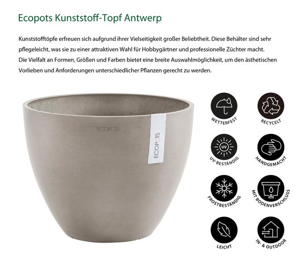 Ecopots Kunststoff-Topf Antwerp, rund