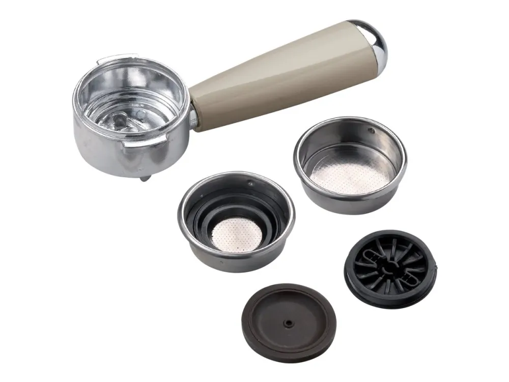 Ariete Vintage 1389 - Kaffemaskine med mælkeskummer - 15 bar - beige