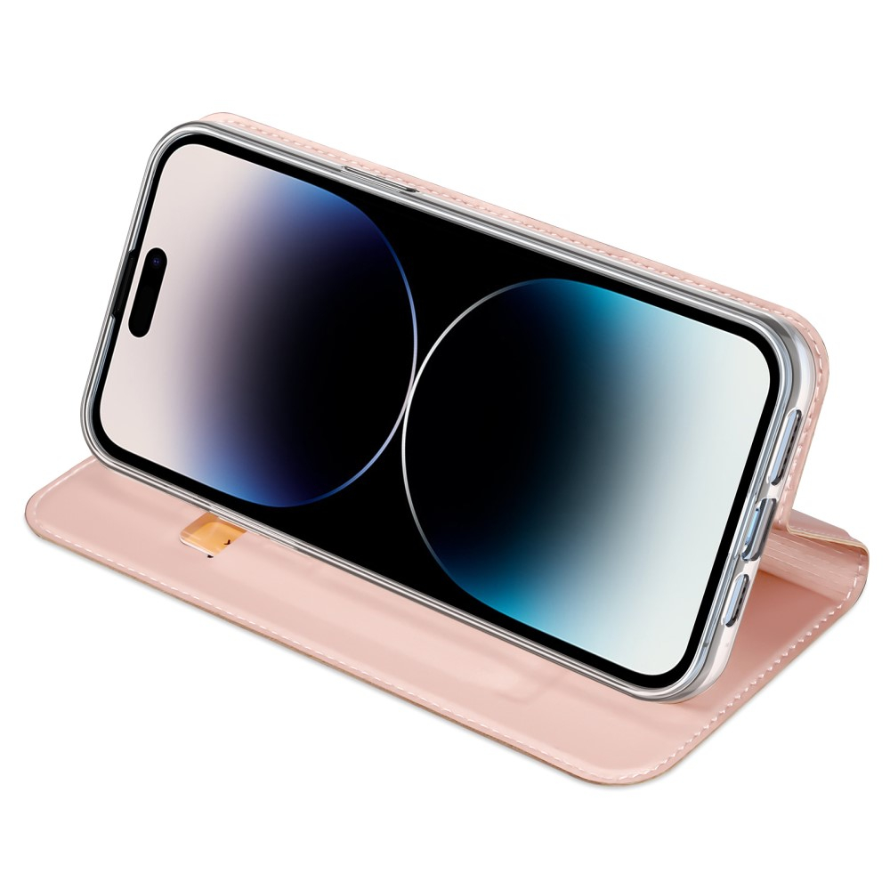 iPhone 15 Pro Max Wallet Cover Leder Tasche - Roségold