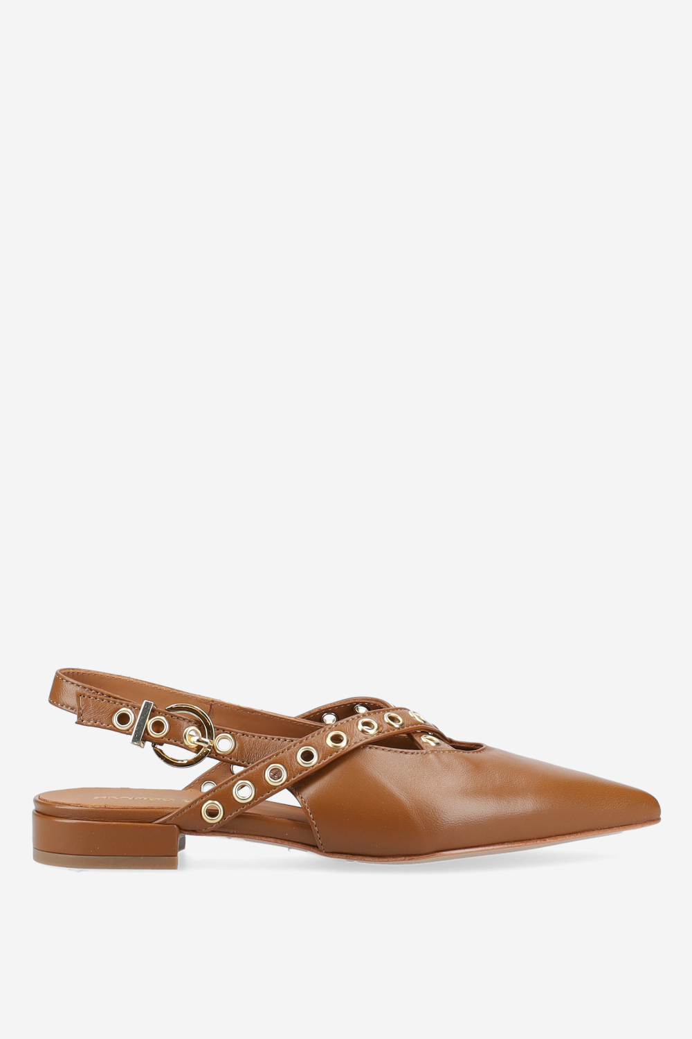 Eyelets leather slingbacks