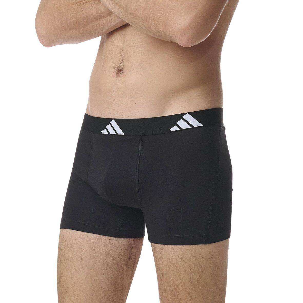 ADIDAS ROUPAS ESPORTIVAS<br>Conjunto de 3 cuecas boxer lisas de algodão, Active Flex