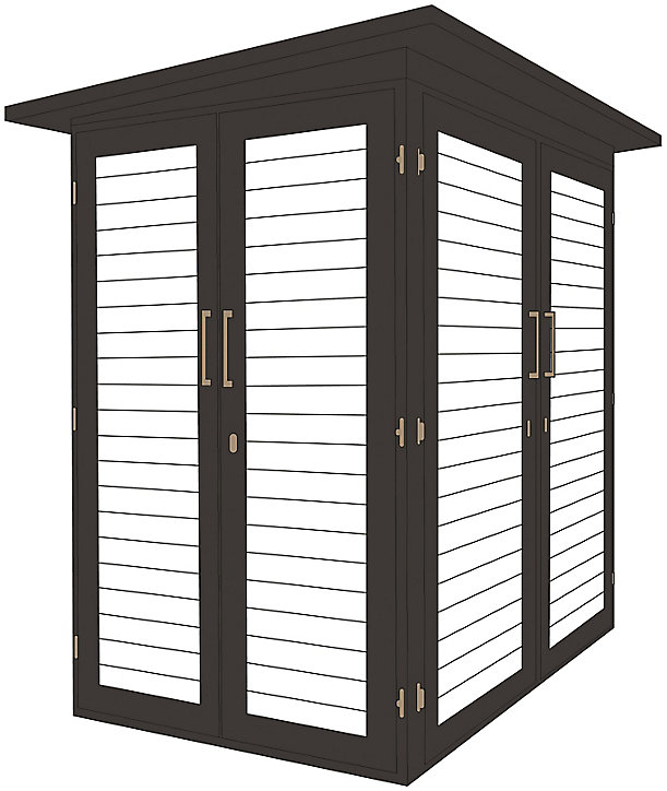 Abri de jardin + plancher Weka Garten kompakt T1 en bois coloris anthracite/blanc ép.19 mm surface extérieure 3,47 m²