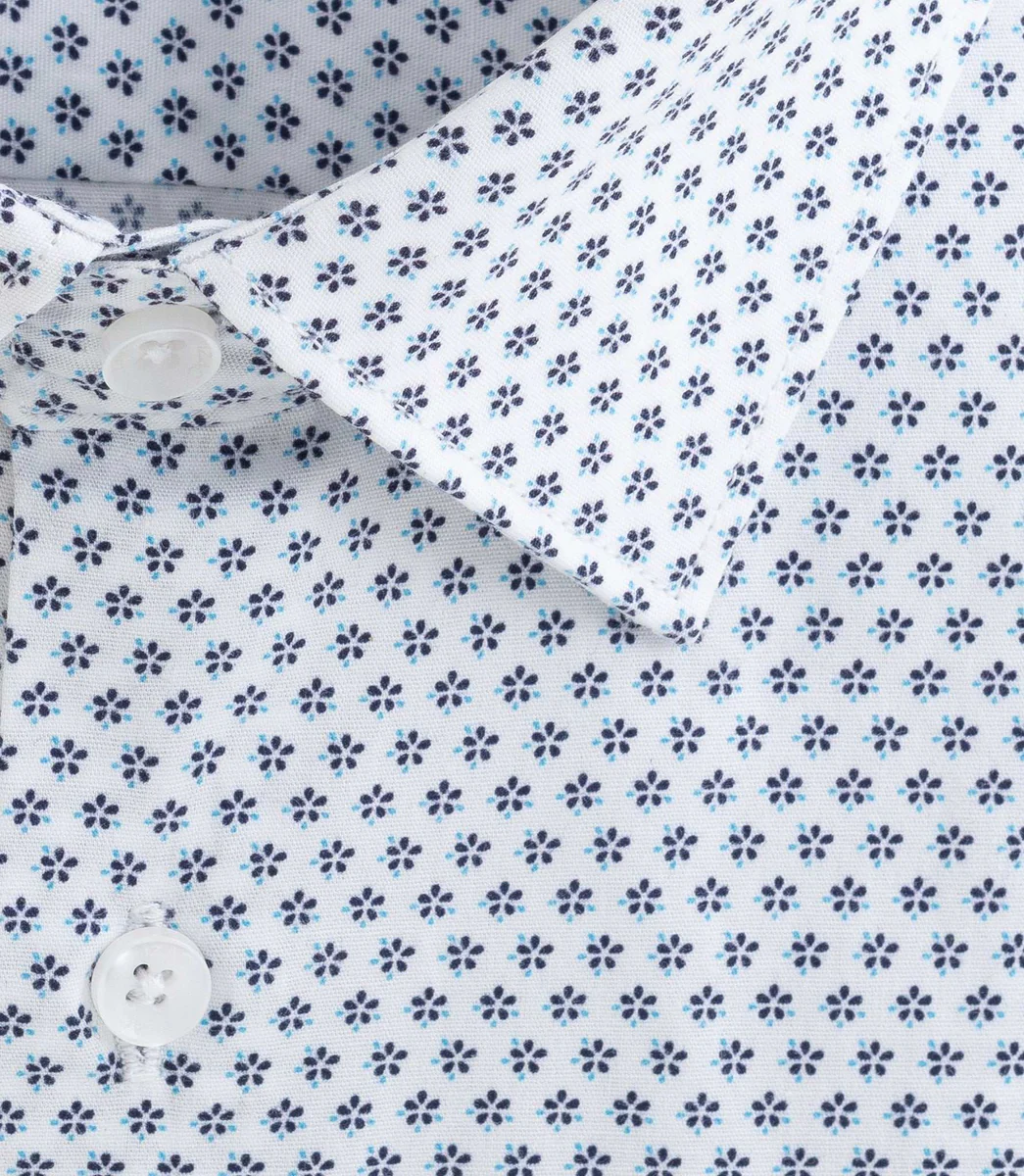 Chemise à imprimé micro motif blanche 