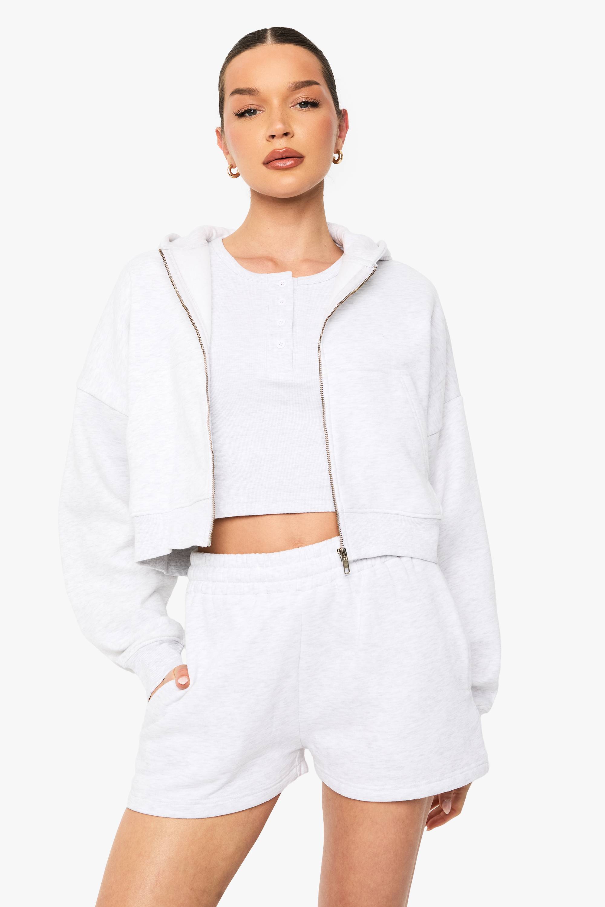 boohoo Sweat À Casynthétiqueche Oversize Boxy Avec Manches Ballon Et Fermeture Zippée