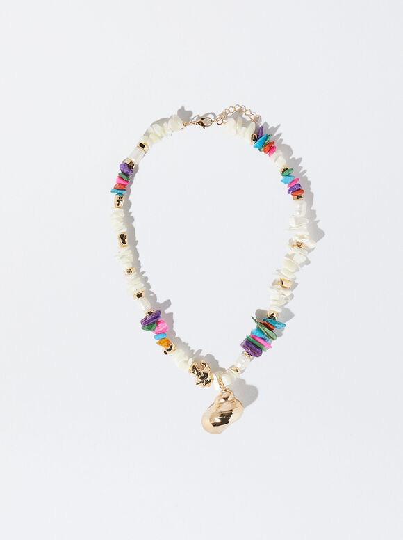 Colar com Conchas - Multicolorido