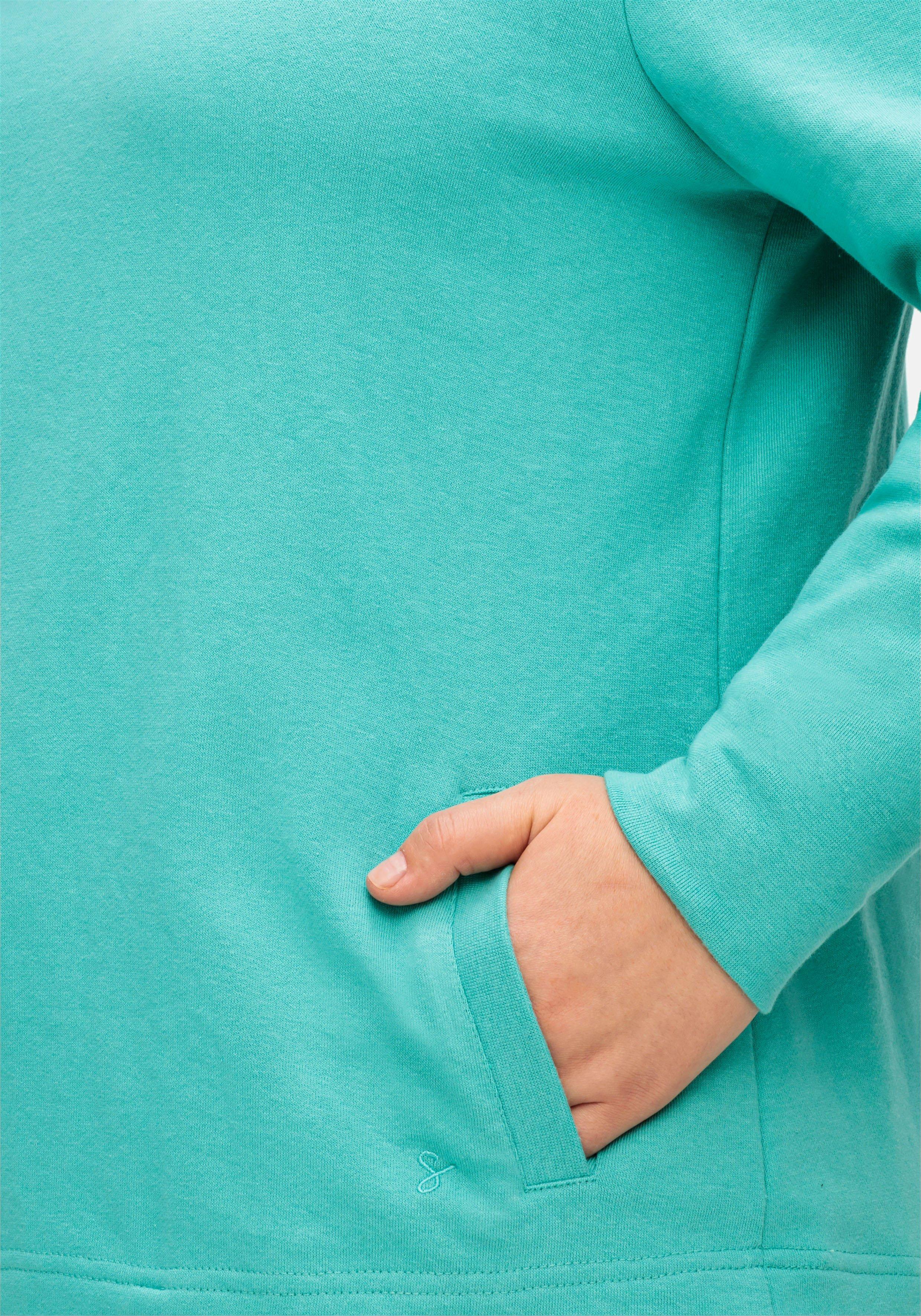 Sweatshirt mit Taschen und tiefem Rundhalsausschnitt