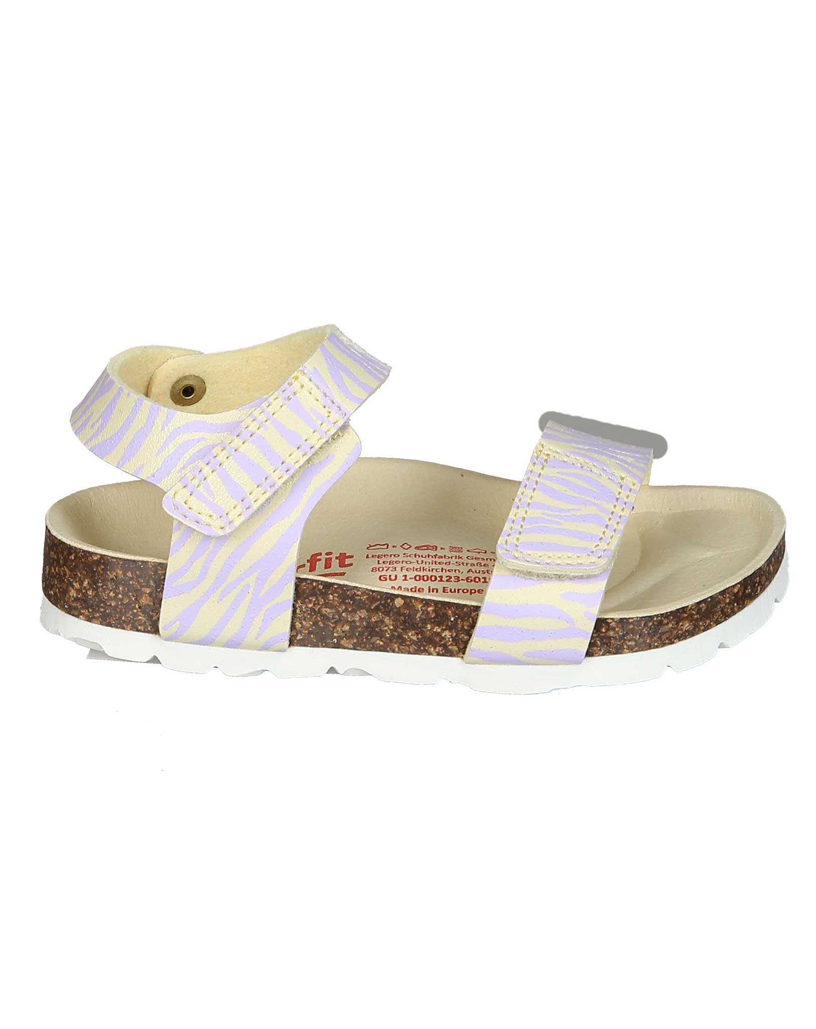 Klett-Sandalen ZEBRASTREIFEN in gelb/rosa