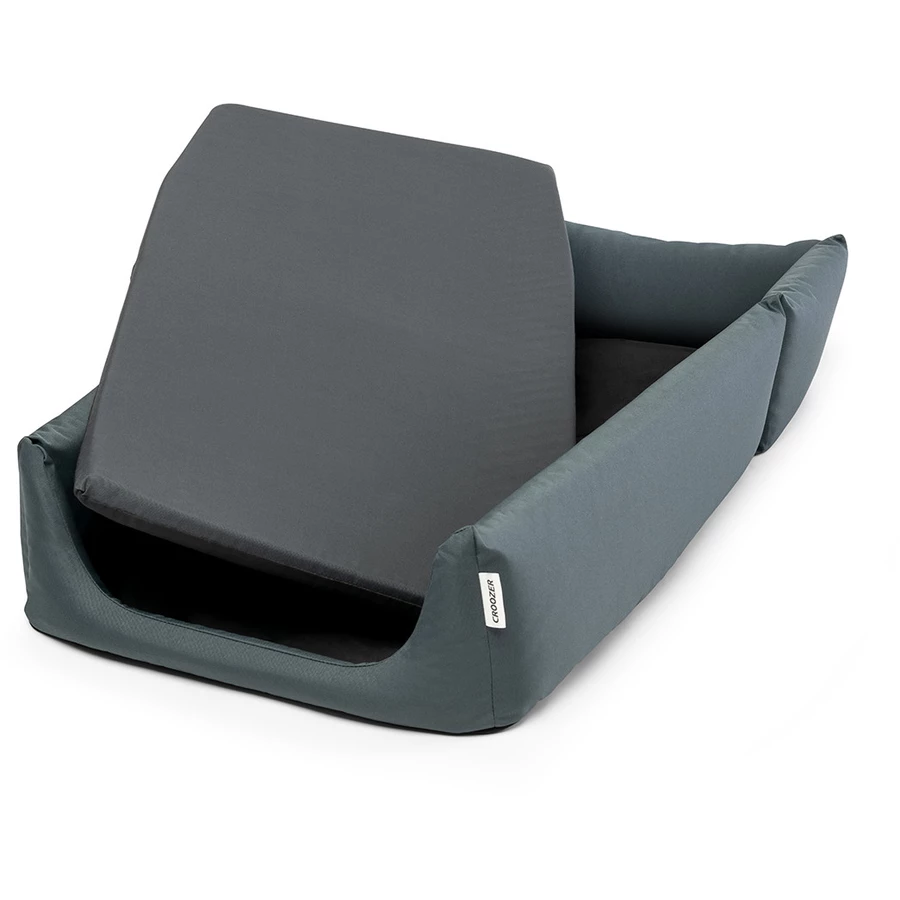 CROOZER Hundefahrradanhänger Dog Mikke Sundown yellow inklusive Hundebett Asphalt grey