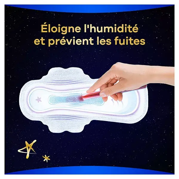 Absorventes noturnos Always Ultra Secure com abas, pacote com 9 unidades