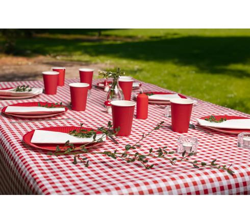 (20er Set) Ø23cm Pappteller Einweg Papier Teller Party Geschirr Tisch Deko (79215I) - Rot