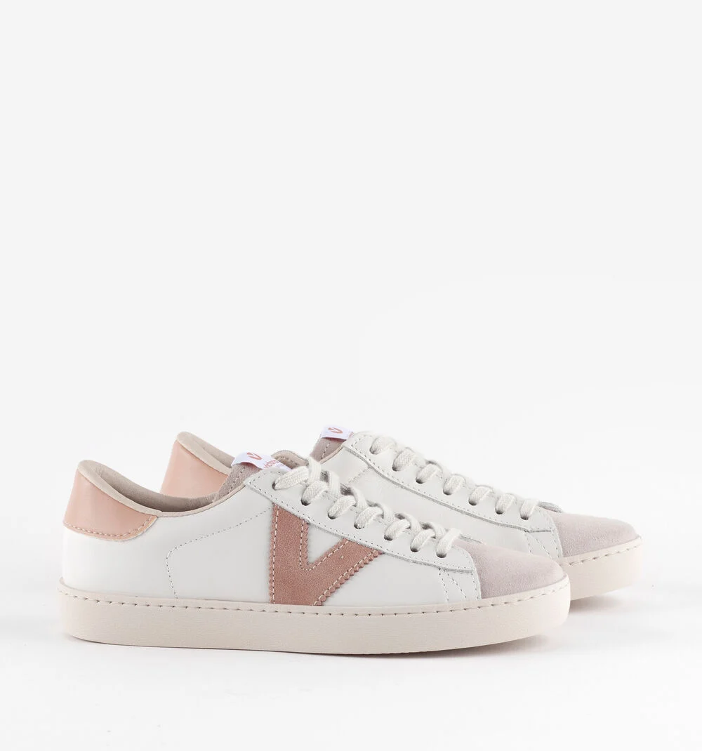 BERLÍN CUIR & CUIR FENDU Baskets blanches unisexes en cuir CUARZO