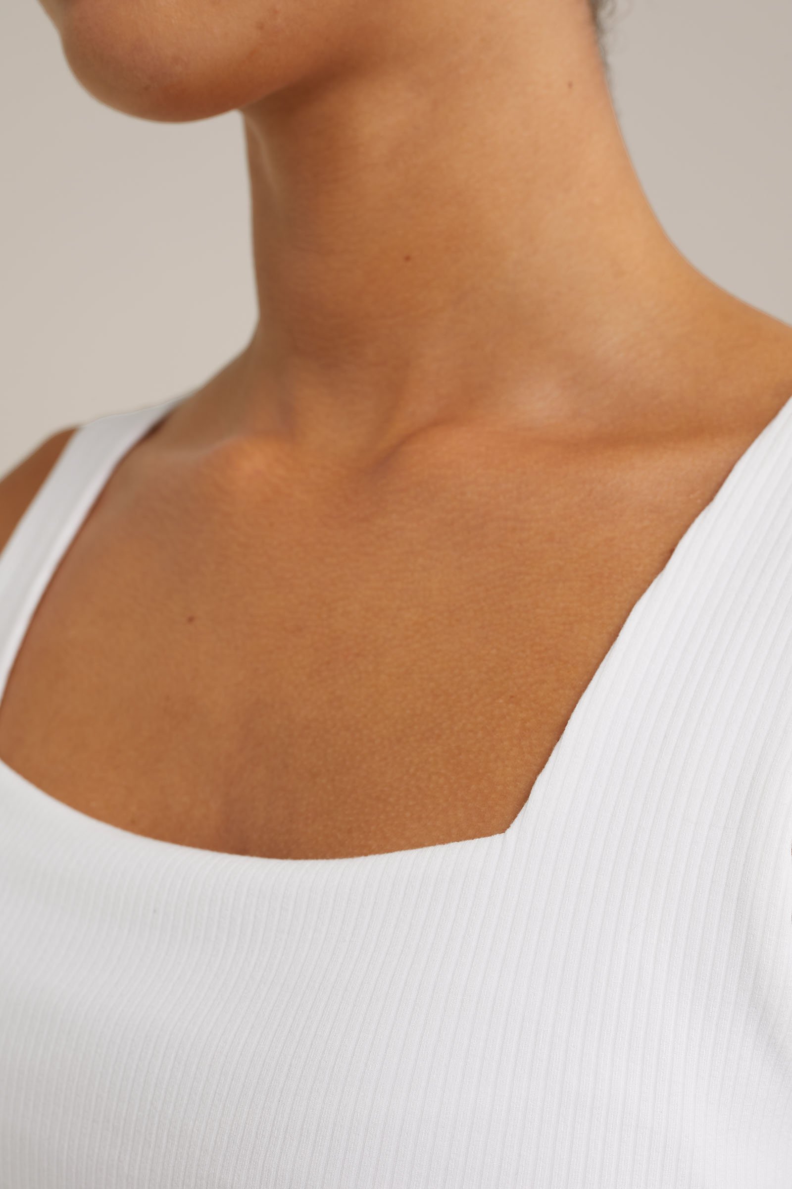 singlet van ribstof WE Fashion Wit