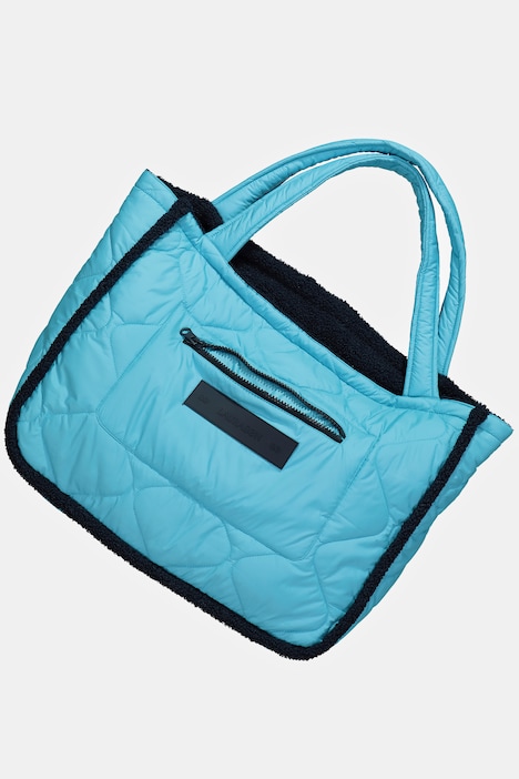Wende-Shopper, glatte Stepp-Seite/Webpelz-Seite