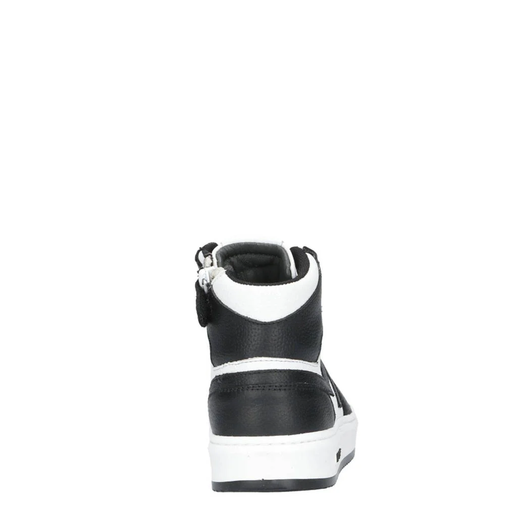 Hip leren sneakers zwart/wit