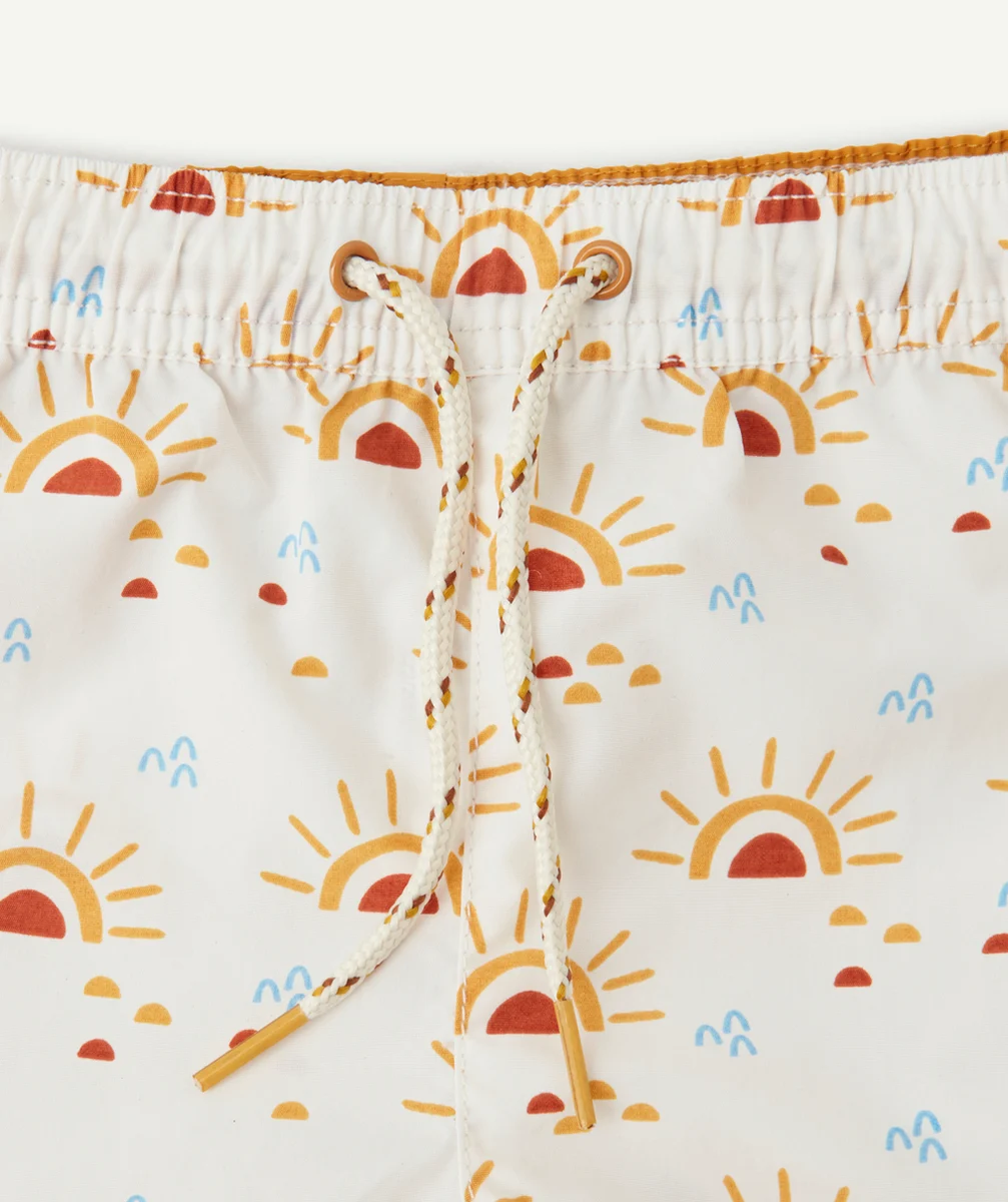 LE SHORT DE BAIN BLANC IMPRIMÉ SOLEIL