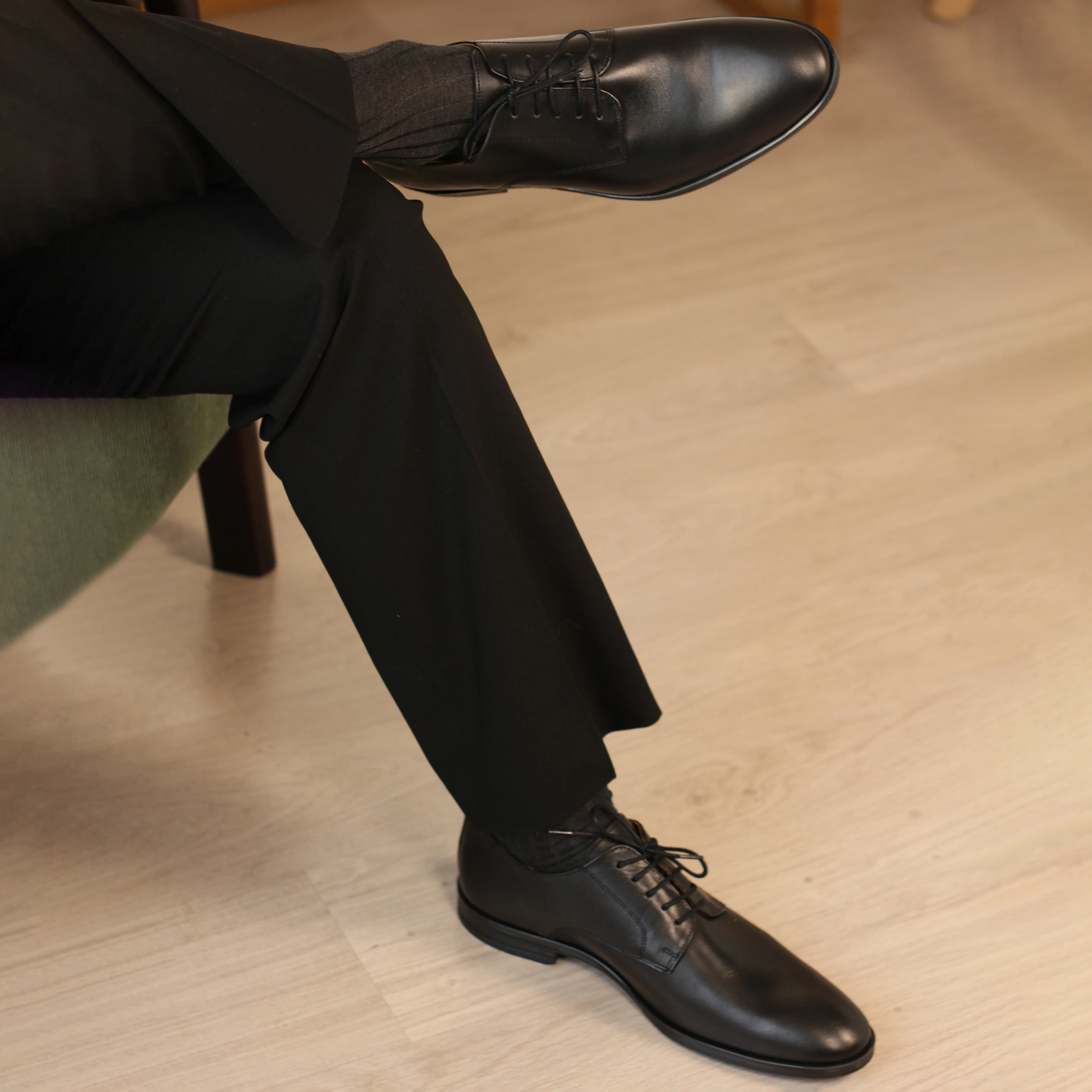 Larry-Derby en cuir noir