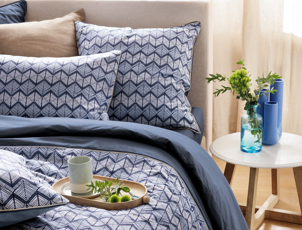 Housse de couette avec zip-Bleu évasion