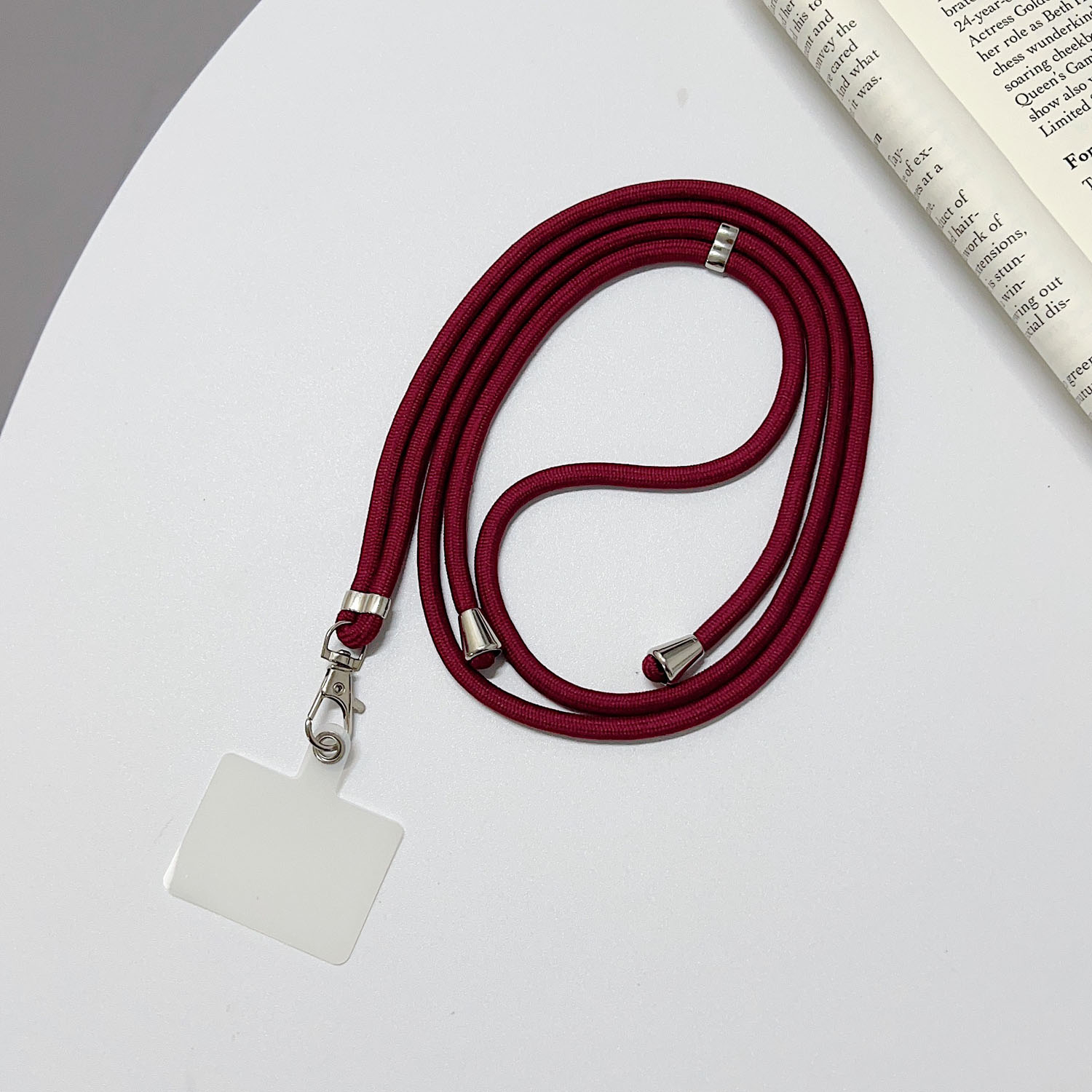 (145cm) Universal Necklace Handykette Umhängeband für Schutzhülle   1x Einlage - Weinrot