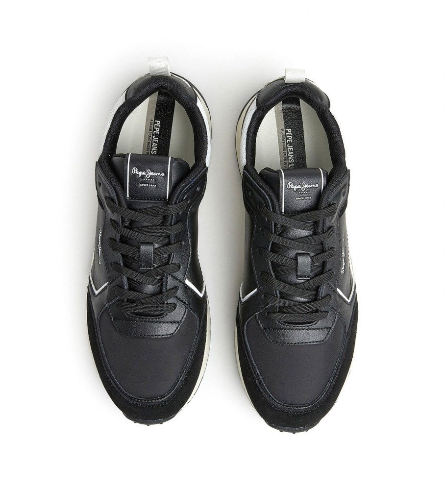 Tênis de couro preto Pepe Jeans Joy