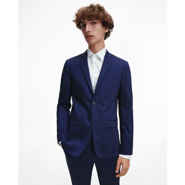 Calvin Klein Casaco Fato Slim Liso Azul 52