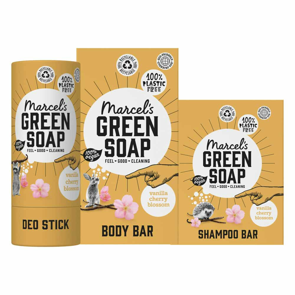 Marcel's Green Soap Plastic Vrije Verzorging Vanilla & Cherry Blossom Pakket